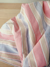 Ticking in white, beige and pink stripes. Spain c.1950 - Lot of 2 pieces