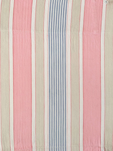 Ticking in white, beige and pink stripes. Spain c.1950 - Lot of 2 pieces