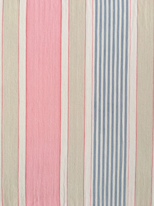 Ticking in white, beige and pink stripes. Spain c.1950 - Lot of 2 pieces