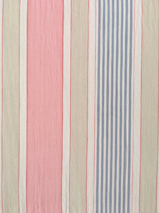 Ticking in white, beige and pink stripes. Spain c.1950 - Lot of 2 pieces