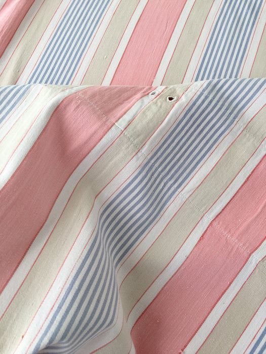 Ticking in white, beige and pink stripes. Spain c.1950 - Lot of 2 pieces