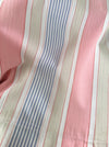 Ticking in white, beige and pink stripes. Spain c.1950 - Lot of 2 pieces
