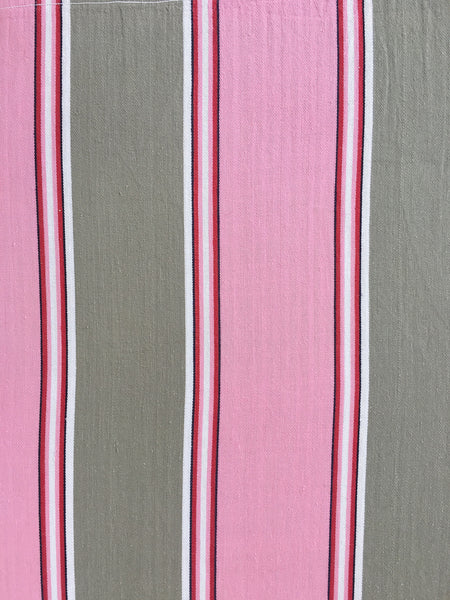 Pink Stripes Antique European Ticking Fabric Recovered Panels REC-RA-ROSA-010 - Ticking Depot