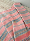 Ticking in orange pink and gray stripes. Spain c.1950 - Lot of 2 pieces