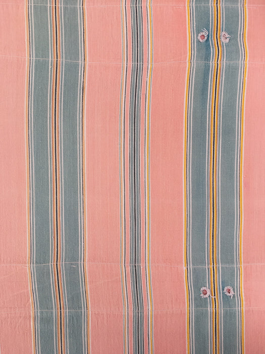 Ticking in orange pink and gray stripes. Spain c.1950 - Lot of 2 pieces