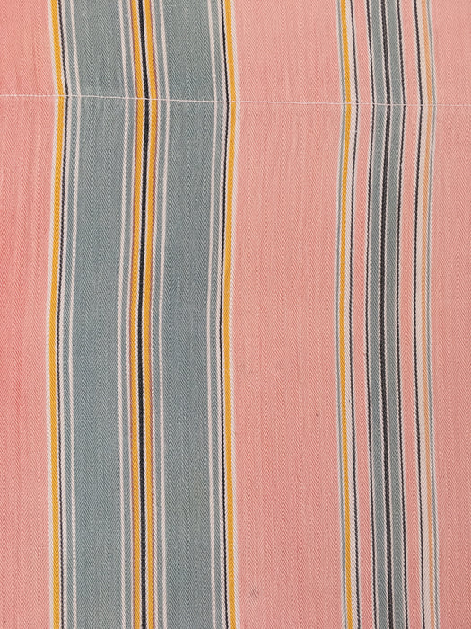 Ticking in orange pink and gray stripes. Spain c.1950 - Lot of 2 pieces