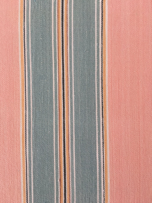 Ticking in orange pink and gray stripes. Spain c.1950 - Lot of 2 pieces