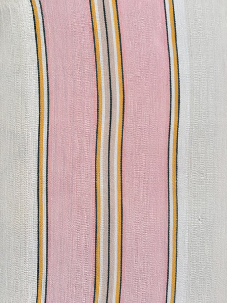 Pink Stripes Antique European Ticking Fabric Recovered Panels REC-RA-ROSA-013B - Ticking Depot