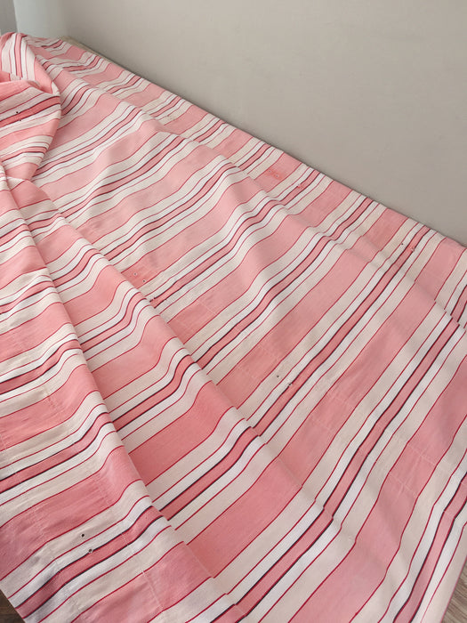 Ticking in light and dark pink stripes. Spain c.1940 - Lot of 2 pieces