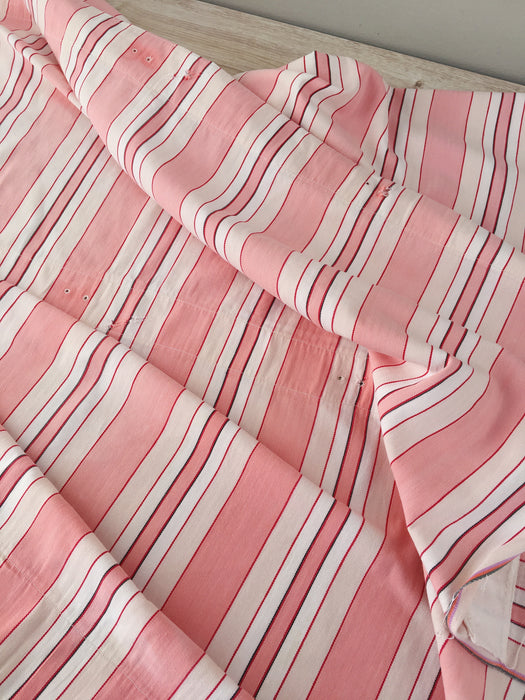Ticking in light and dark pink stripes. Spain c.1940 - Lot of 2 pieces