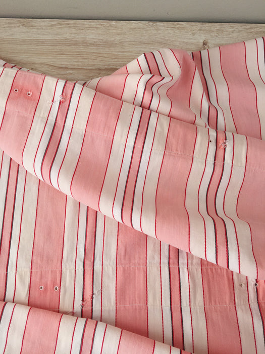 Ticking in light and dark pink stripes. Spain c.1940 - Lot of 2 pieces