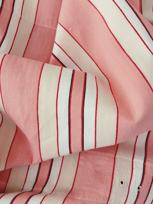 Ticking in light and dark pink stripes. Spain c.1940 - Lot of 2 pieces