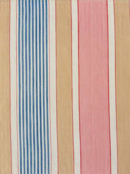 Pink Stripes Antique European Ticking Fabric Recovered Panels REC-RA-ROSA-015 - Ticking Depot