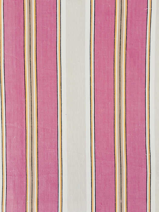 Ticking in hot pink and gray stripes. Spain c.1940 - 48×123 cm