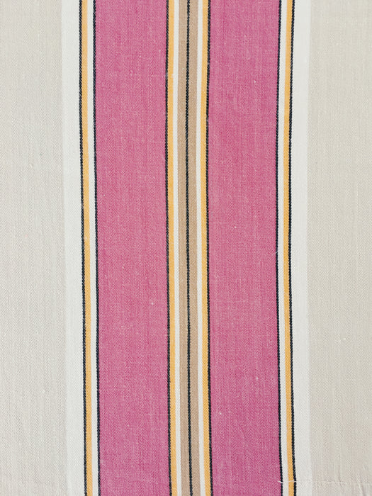 Ticking in hot pink and gray stripes. Spain c.1940 - 48×123 cm