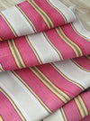 Ticking in hot pink and gray stripes. Spain c.1940 - 48×123 cm
