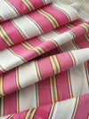 Ticking in hot pink and gray stripes. Spain c.1940 - 48×123 cm