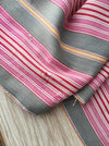 Ticking in hot pink and gray stripes. Spain c.1950 - Lot of 2 pieces