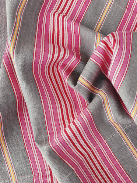 Pink Stripes Antique European Ticking Fabric Recovered Panels REC-RA-ROSA-017 - Ticking Depot