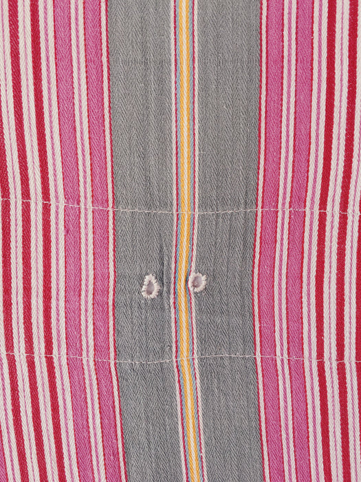 Ticking in hot pink and gray stripes. Spain c.1950 - Lot of 2 pieces