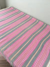 Ticking in hot pink and gray stripes. Spain c.1950 - Lot of 2 pieces