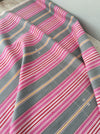 Ticking in hot pink and gray stripes. Spain c.1950 - Lot of 2 pieces