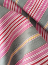 Ticking in hot pink and gray stripes. Spain c.1950 - Lot of 2 pieces