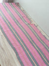 Ticking in hot pink and gray stripes. Spain c.1950 - Lot of 2 pieces