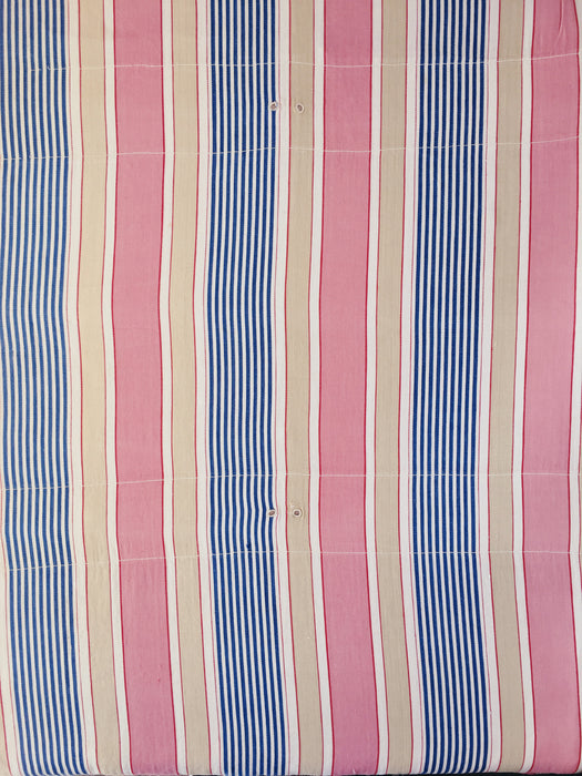 Ticking in pink, blue and beige stripes. Spain c.1950 - Lot of 2 pieces
