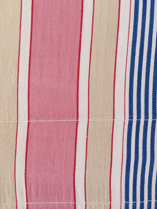 Ticking in pink, blue and beige stripes. Spain c.1950 - Lot of 2 pieces