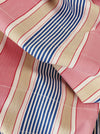 Ticking in pink, blue and beige stripes. Spain c.1950 - Lot of 2 pieces
