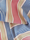 Ticking in pink, blue and beige stripes. Spain c.1950 - Lot of 2 pieces