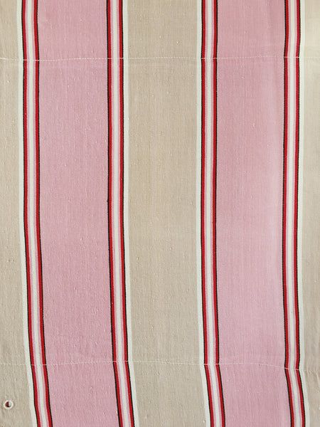 Pink Stripes Antique European Ticking Fabric Recovered Panels REC-RA-ROSA-020 - Ticking Depot