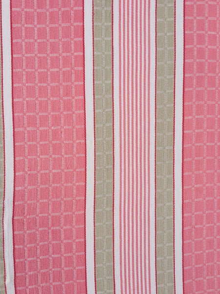 Pink Stripes Antique European Ticking Fabric Recovered Panels REC-RA-ROSA-021 - Ticking Depot