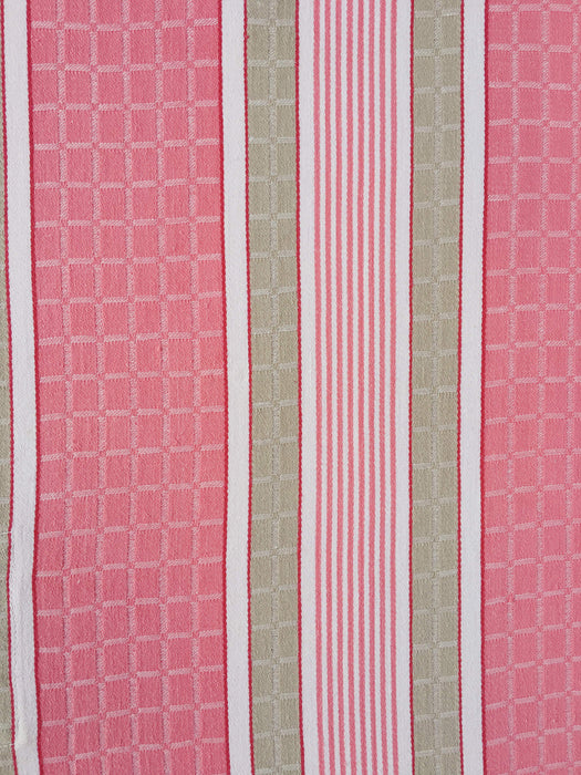 Pink Stripes Antique European Ticking Fabric Recovered Panels REC-RA-ROSA-021 - Ticking Depot