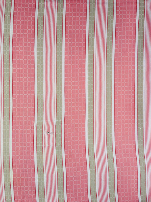 Ticking in pink and beige stripes and squares. Spain c.1950 - Lot of 3 pieces