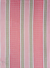 Ticking in pink and beige stripes and squares. Spain c.1950 - Lot of 3 pieces