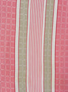 Ticking in pink and beige stripes and squares. Spain c.1950 - Lot of 3 pieces