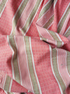 Ticking in pink and beige stripes and squares. Spain c.1950 - Lot of 3 pieces