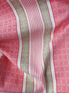 Ticking in pink and beige stripes and squares. Spain c.1950 - Lot of 3 pieces