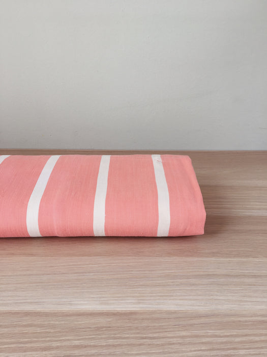 Ticking in pink and white stripes. Spain c.1950 - Lot of 2 pieces