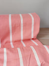 Ticking in pink and white stripes. Spain c.1950 - Lot of 2 pieces