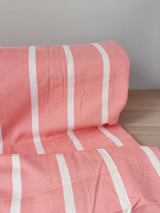 Ticking in pink and white stripes. Spain c.1950 - Lot of 2 pieces