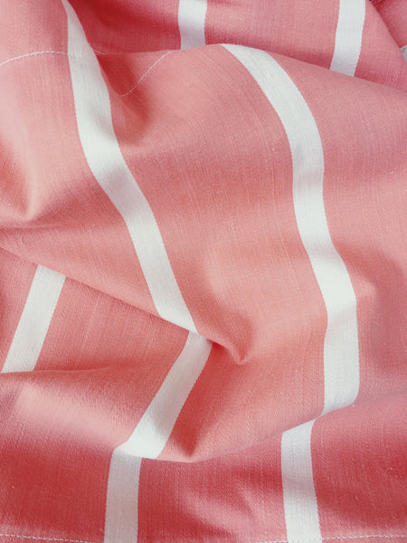 Pink Stripes Antique European Ticking Fabric Recovered Panels REC-RA-ROSA-022 - Ticking Depot