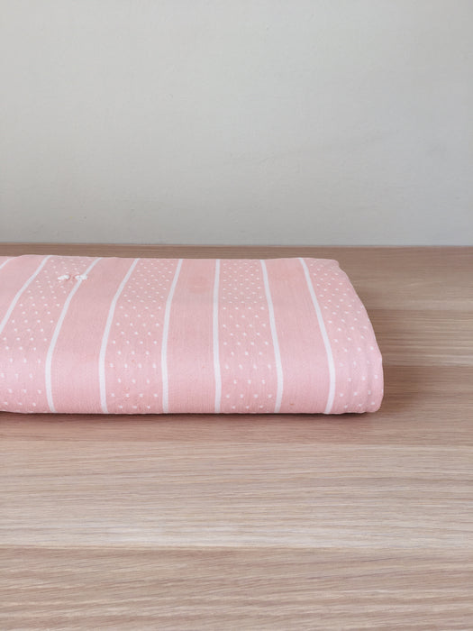 Ticking in pink and white stripes. Spain c.1950 - 102×72 cm
