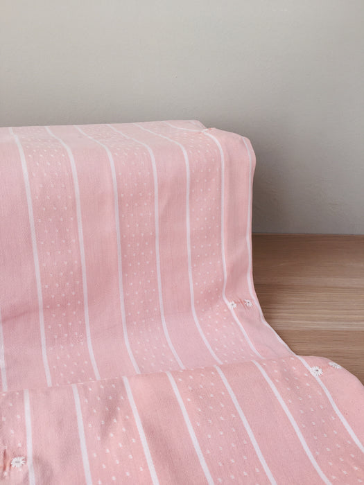 Ticking in pink and white stripes. Spain c.1950 - 102×72 cm