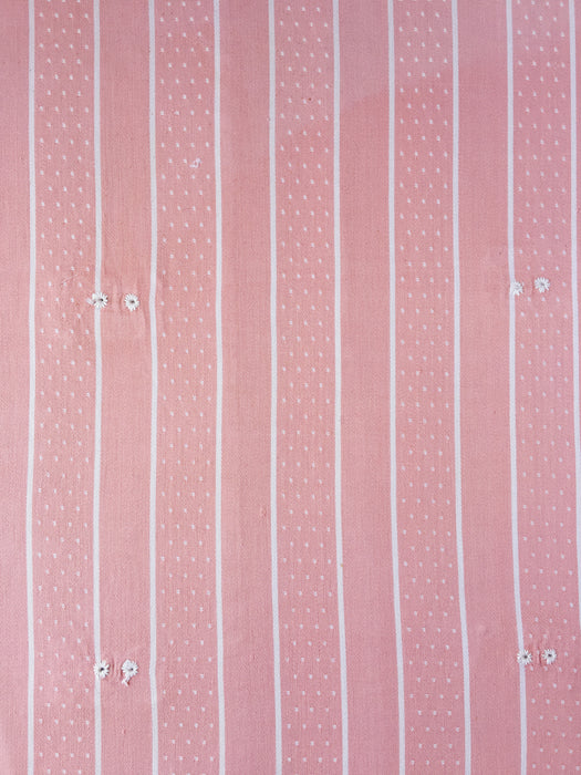 Ticking in pink and white stripes. Spain c.1950 - 102×72 cm