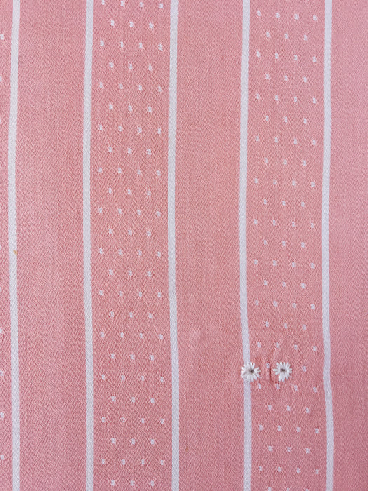 Ticking in pink and white stripes. Spain c.1950 - 102×72 cm