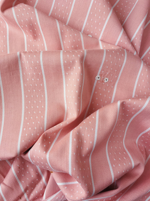 Ticking in pink and white stripes. Spain c.1950 - 102×72 cm