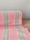 Ticking in pink and beige stripes and squares. Spain c.1950 - Lot of 2 pieces